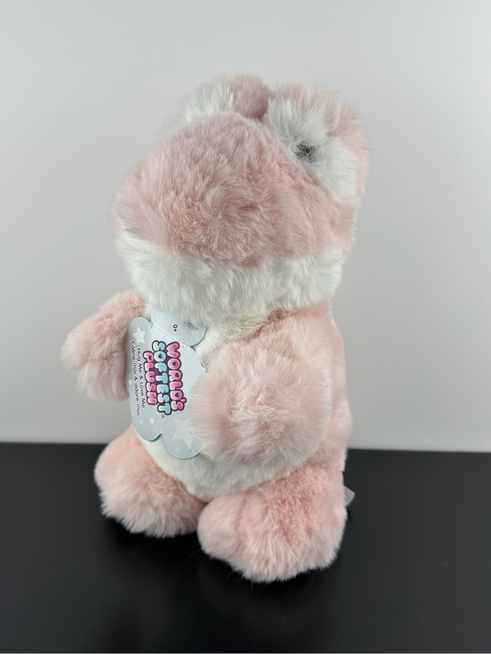 World's Softest RARE Pink White Dinosaur 12" Worlds Soft Dino Plush NWT